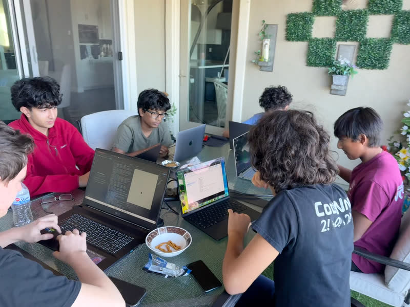 A team coding session