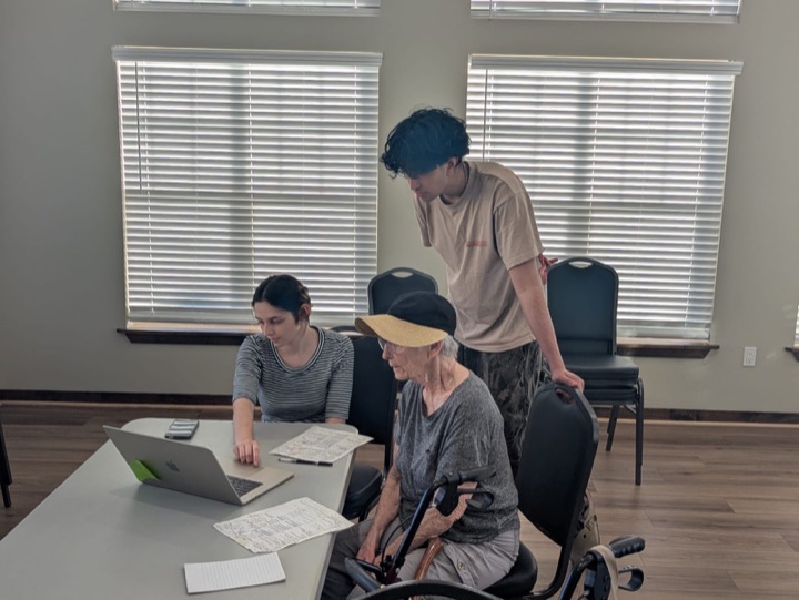 Working through a device question together